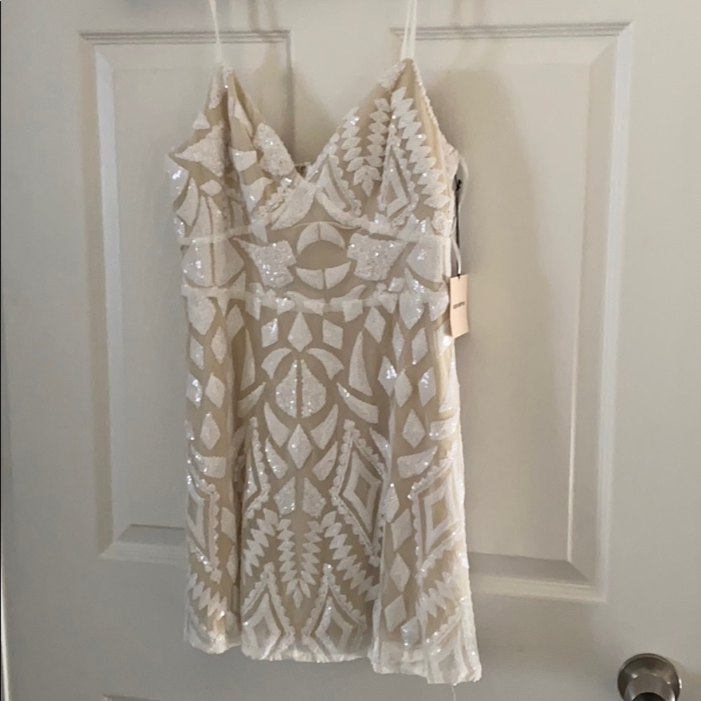 White Sequin Party Dress